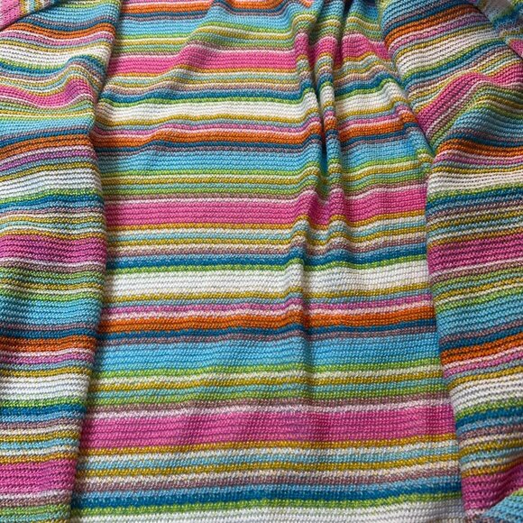 A free Colorful Striped Knit Cardigan Sweater 1X By Andrée - Picture 2 of 6
